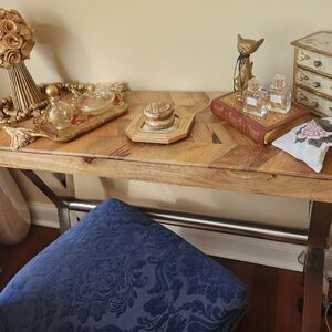 Handcrafted Vintage Camel bone and Brass Jewelry Trinket Box Velvet Lined